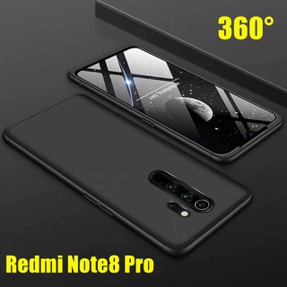 Case Redmi Note 8Pro เคสประกบหน้าหลัง แถมฟิล์มกระจก1ชิ้น เคสแข็ง เคสประกบ 360 องศา สวยและบางมาก สีดำสีแดง Note8pro