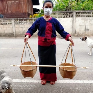 ชุดหาบเงินหาบทองสำหรับงานพิธีต่าง ใช้หาบได้จริง จะได้รับ กระบุง2+ไม้คาน1**สินค้าผู้สุงอายุ**