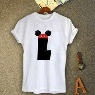 เสื้ออักษรลายหมวกมิกกี้ อักษร L