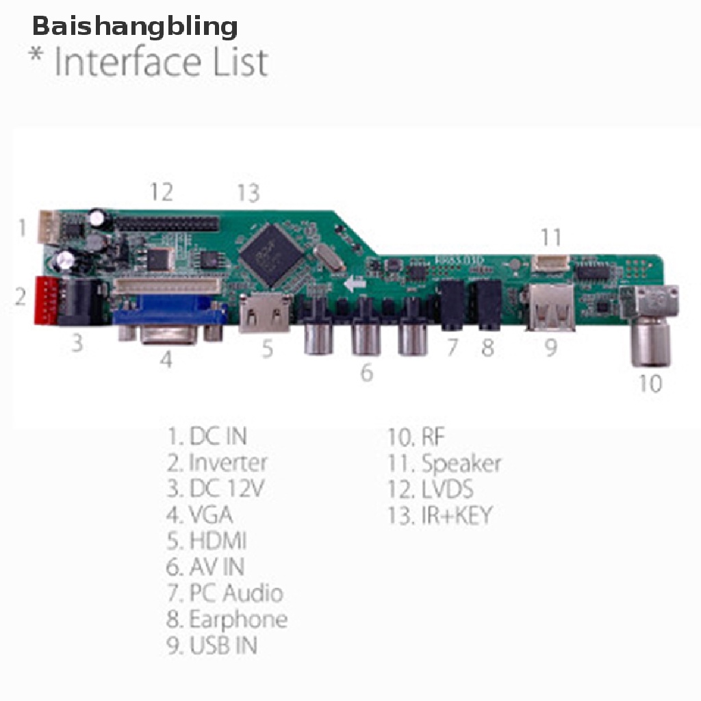 BSBL T.V53.03 Universal LCD TV Controller Driver Board V53 analog TV motherboard BL #8