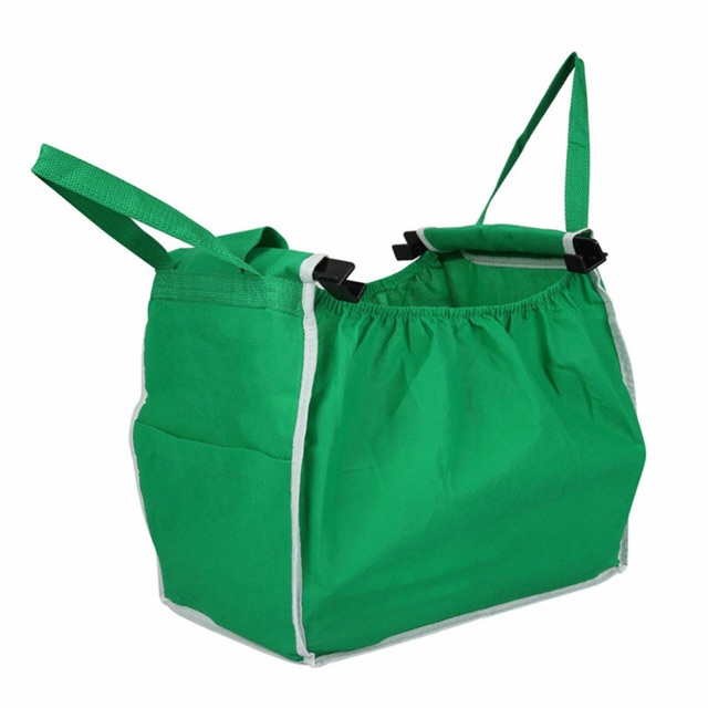 Grab Bag Shopping Bag กระเป๋าช๊อปปิ้ง รถเข็น สำหรับ ใส่รถเข็น กระเป๋าคู่ ช้อปปิ้ง คลิปล็อค รถเข็น CCOM