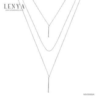 Lenya Jewelry สร้อยคอเงินแท้ ดีไซน์เก๋ เล่นระดับ 3 ชั้น