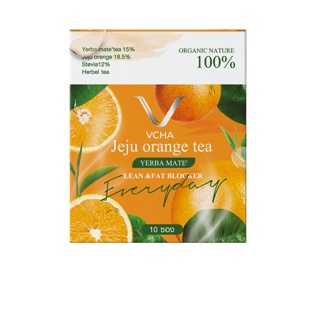 #ส่งฟรี ชาส้ม Vcha juju orange tea ชาลีนไขมัน ชาลดน้ำหนัก (1 กล่อง มี 10 ซอง)