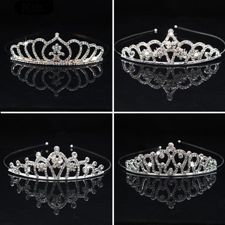 ‴เด็กเล็ก ๆ น้อย ๆ หัวใจเจ้าหญิง Rhinestone Crown Crown Headband เครื่องประดับ