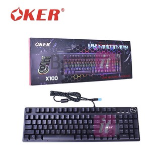 คีย์บอร์ด เกมมิ่ง แมคคานิคอล Keyboard Mechanical X100 OKER คีบอร์ดเกมมิ่ง คีย์บอร์ด Oker X100 gaming Oker keyboard gamin