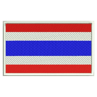 อาร์มปักลาย ตัวรีด ธงชาติไทย (Embroidered Thai Flag) ใช้เย็บหรือรีดติดลงบนเสื้อผ้า กระเป๋า หมวก ขนาด 5.5 x 8 cm.