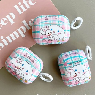 เคสหูฟังบลูทูธไร้สาย TPU แบบนิ่ม ลายการ์ตูน Cinnamoroll กันกระแทก กันฝุ่น พร้อมแหวนคล้อง สําหรับ Airpods 1 2 3 Pro