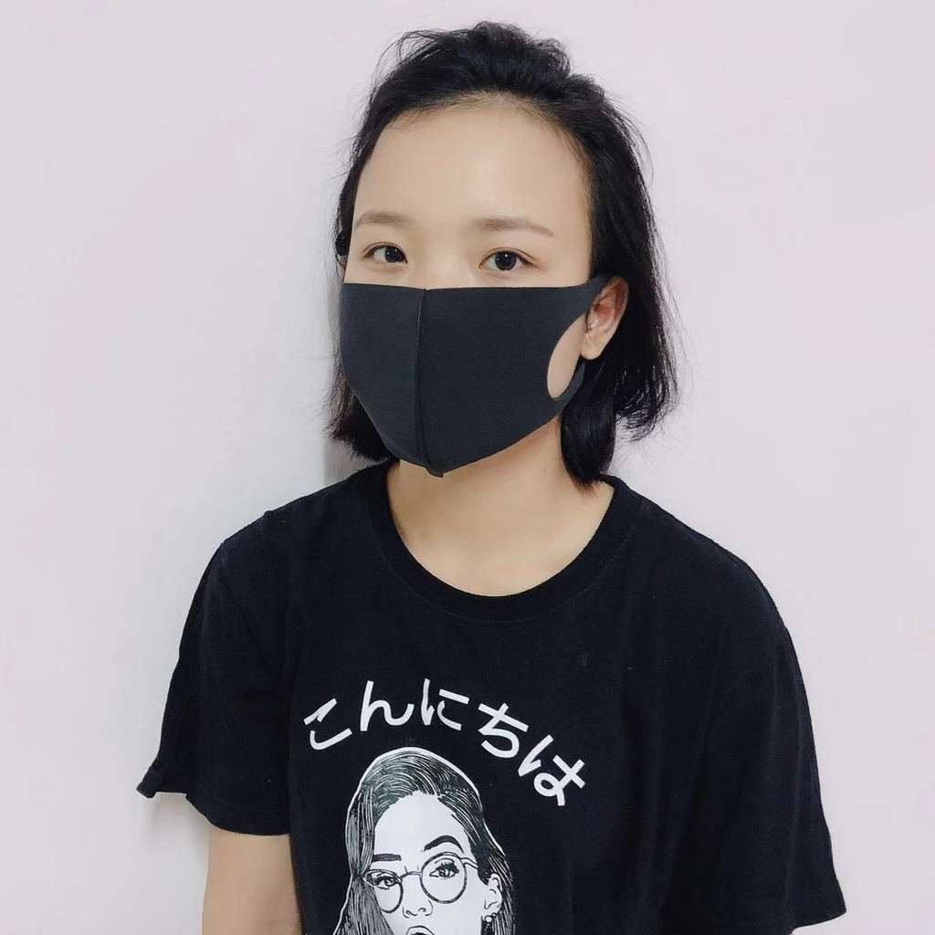 Japan Pitta Mask ขายดีสุดในญี่ปุ่น หน้ากากกันฝุ่น กันแดด กัน UV 98% ผ้าปิดปากแฟชั่น ฮิตมากในญี่ปุ่น สีดำ