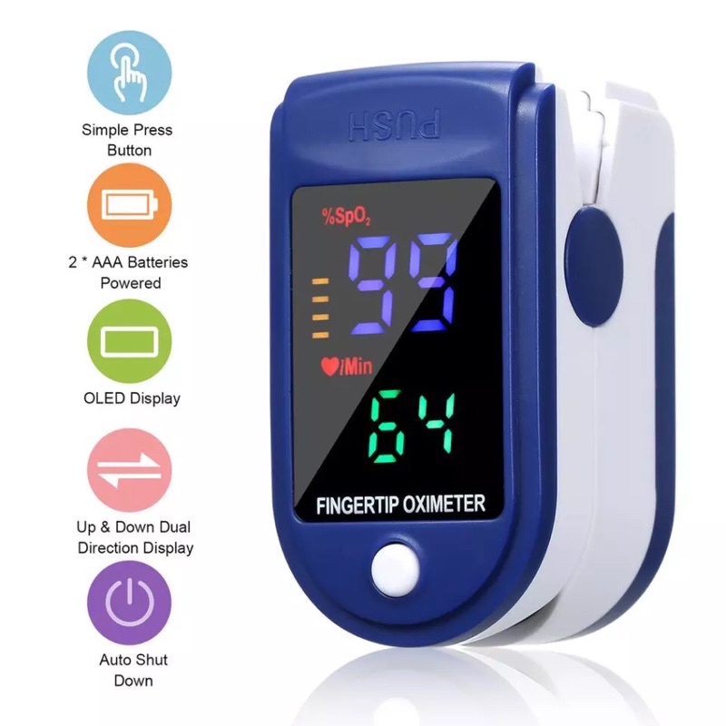 10.10 DAY.🟢เท่านั้น🚩 LK87 เครื่องวัดชีพจรนิ้วมือ ของแท้ แถมสายคล้อง Finger Pulse Oximete