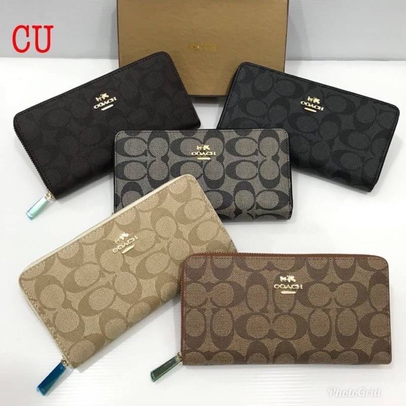 รุ่นขายดี กระเป๋าตังค์ Coach 7.5” ใบยาว รุ่น ซิบรอบ หนังอย่างดีงานสวยมากๆ