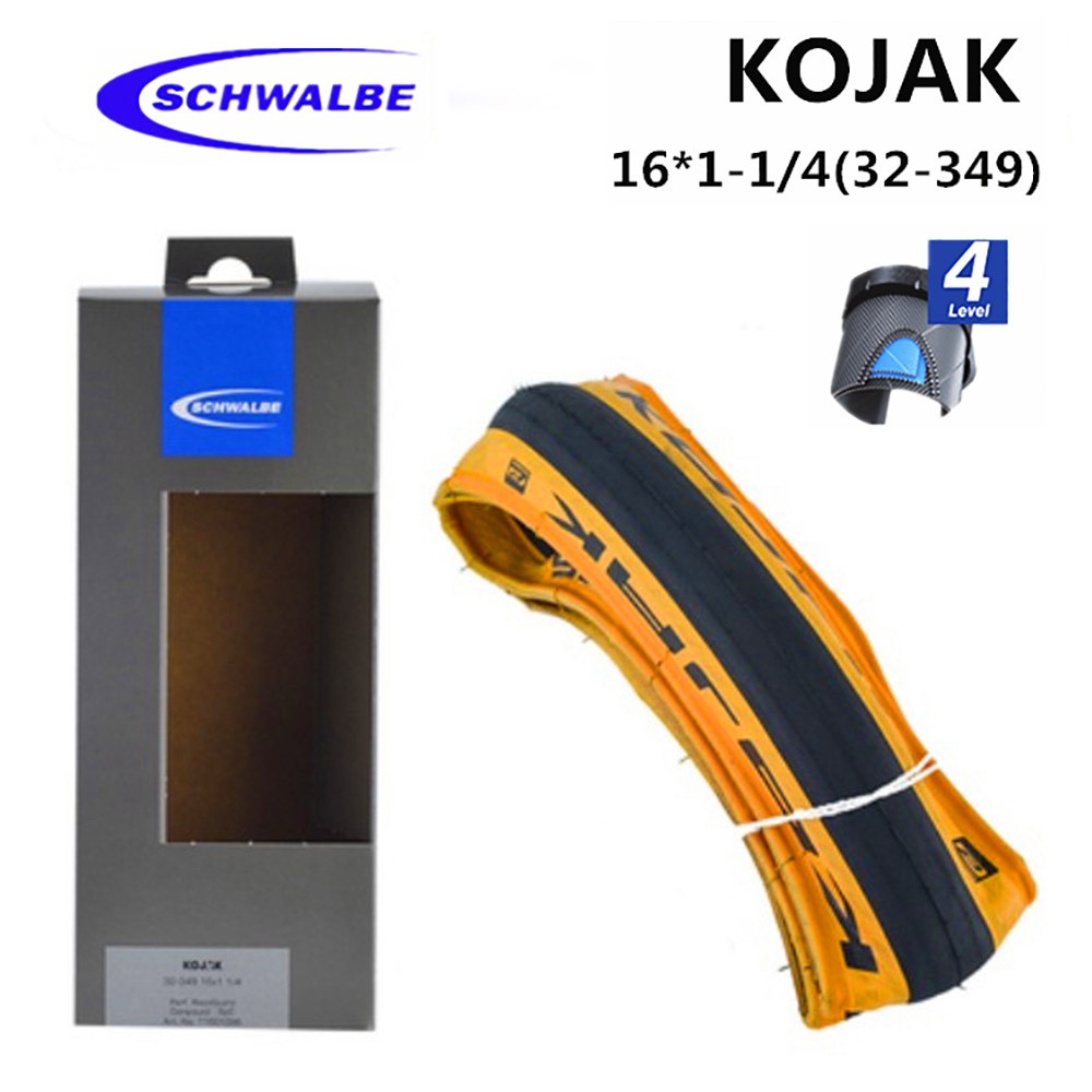 Schwalbe KOJAK ยางรถจักรยานพับ รุ่นเคฟล่าร์ ขนาด 349 16x1-1/4 ยาง 32-349 120Tpi พร้อม Fnhon DAHON GU
