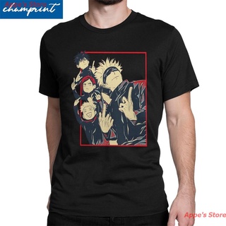 Appes Store New Funny Jujutsu Kaisen Anime Sorcery Fight เสื้อยืดผู้ชายผ้าฝ้าย T เสื้อ Gojo Satoru Fushiguro Megumi Yuj