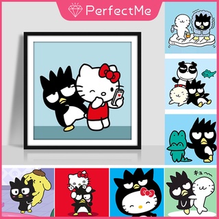 ภาพวาดปักเพชร แนวโมเสก ลายการ์ตูน Badtz และ Hello Kitty 5D ขนาด 30X30 ซม. แฮนด์เมด DIY สําหรับตกแต่งห้องนั่งเล่น