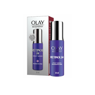 Olay โอเลย์ รีเจนเนอรีส เรตินอล24 ไนท์ เซรั่มบำรุงผิวหน้า เซรั่มสำหรับกลางคืน ผิวหน้า, สกินแคร์สูตรลดเลือนริ้วรอย 30มล