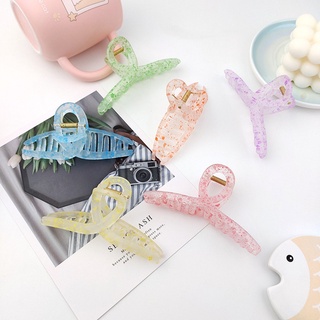 【Zhanqi】Acetate Hair Claw Cross Geometric Hair Crab Hair Clip Hairpin Matte Hair Accessories