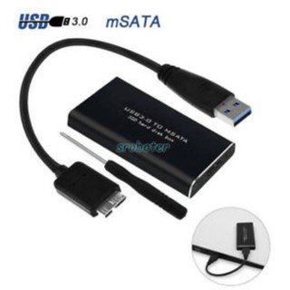 ราคาNew Black mSATA to USB 3.0 External Enclosure Converter Adapter SSD Case Box
