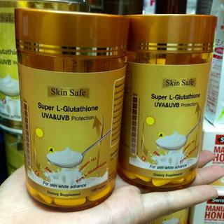 Skin safe (สุดคุ้ม 2 กระปุก) Super L-Glutathione 150 เม็ดกลูต้าชนิดเม็ด จำนวน 2 กระปุก Exp 03/2025