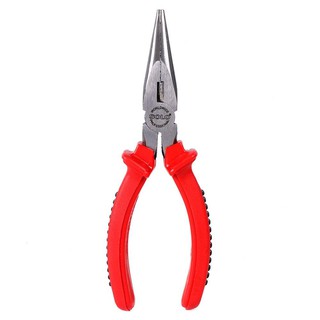 คีมปากแหลม SOLO 6 นิ้ว สีดำ-แดง LONG-NOSE PLIER NO.5126 6" YELLOW-RED