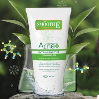 โฉมใหม่! Smooth E Acne Extra Sensitive Cleansing Gel 1 oz. / 4 oz. สำหรับผิวบอบบางแพ้ง่ายและเป็นสิวง่าย