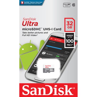SanDisk MicroSDHC Ultra ความเร็ว 100MB/S ความจุ 32GB Class10 (SDSQUNR-032G-GN3MN, Micro SD) #2