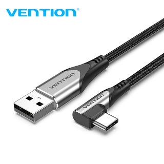 Vention สายชาร์จเร็ว Usb C มุม 90 องศา 3a 480 Mbps สำหรับ Huawei xiaomi COE