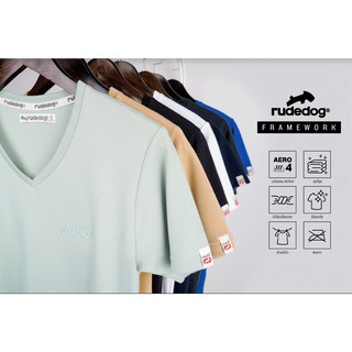 rudedog T-shirt เสื้อยืดคอวี รุ่น เฟรมเวิร์ก (TV-FRAMEWORK) ลายปัก ไซส์ M, L, XL, Mญ, Lญ (Limited Edition) Rudedog Aero4