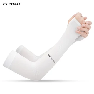 PHMAX ขี่จักรยานแขนน้ําแข็งผ้าระบายอากาศป้องกันรังสียูวีวิ่งแขนแขนฟิตเนสบาสเกตบอลข้อศอก เบาะ