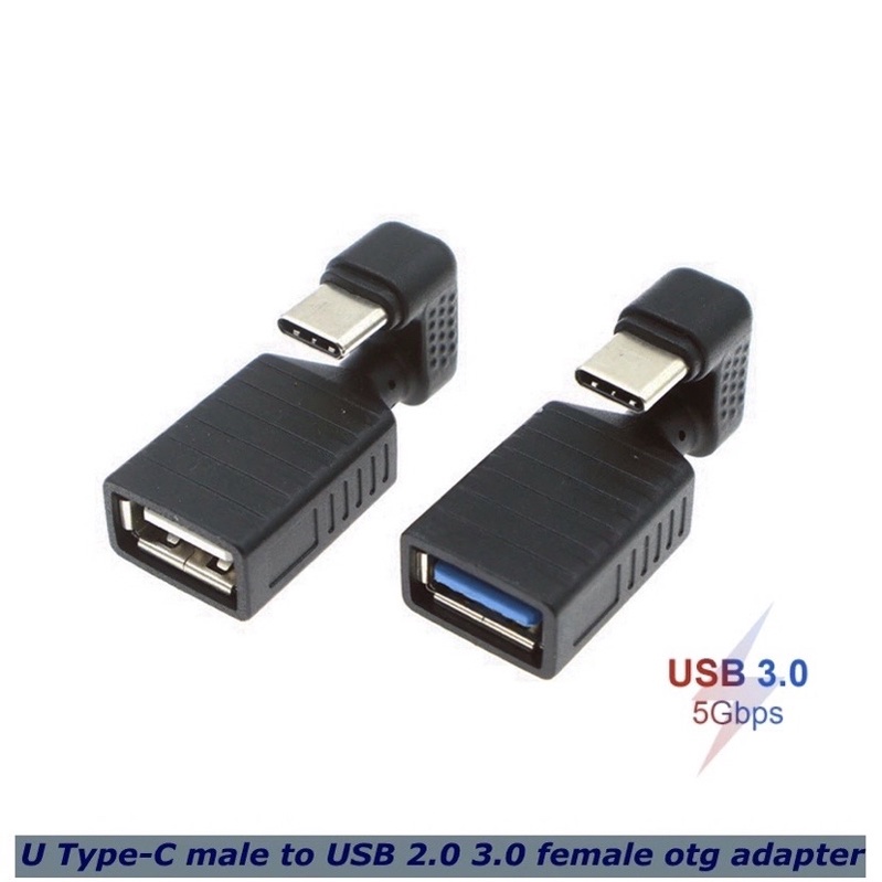 TYPE C อะแดปเตอร์ OTG 180องศาขึ้นลง USB 3.0 Interface Converter Adapter สำหรับโทรศัพท์สมาร์ทตาราง Connector