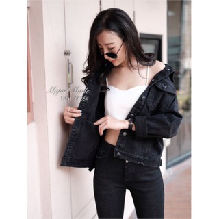 Zipper Jeans Jacket แจ๊คเก็ตยีนส์ฟอกสี ป้าย Major Made