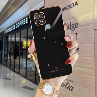 【ใหม่】เคส OPPO  A16 A15 A15S A16K A12 A5S A7 F9 A3S A12E A76 A83 ขอบตรง 90° เคสโทรศัพท์แบบชุบไฟฟ้า