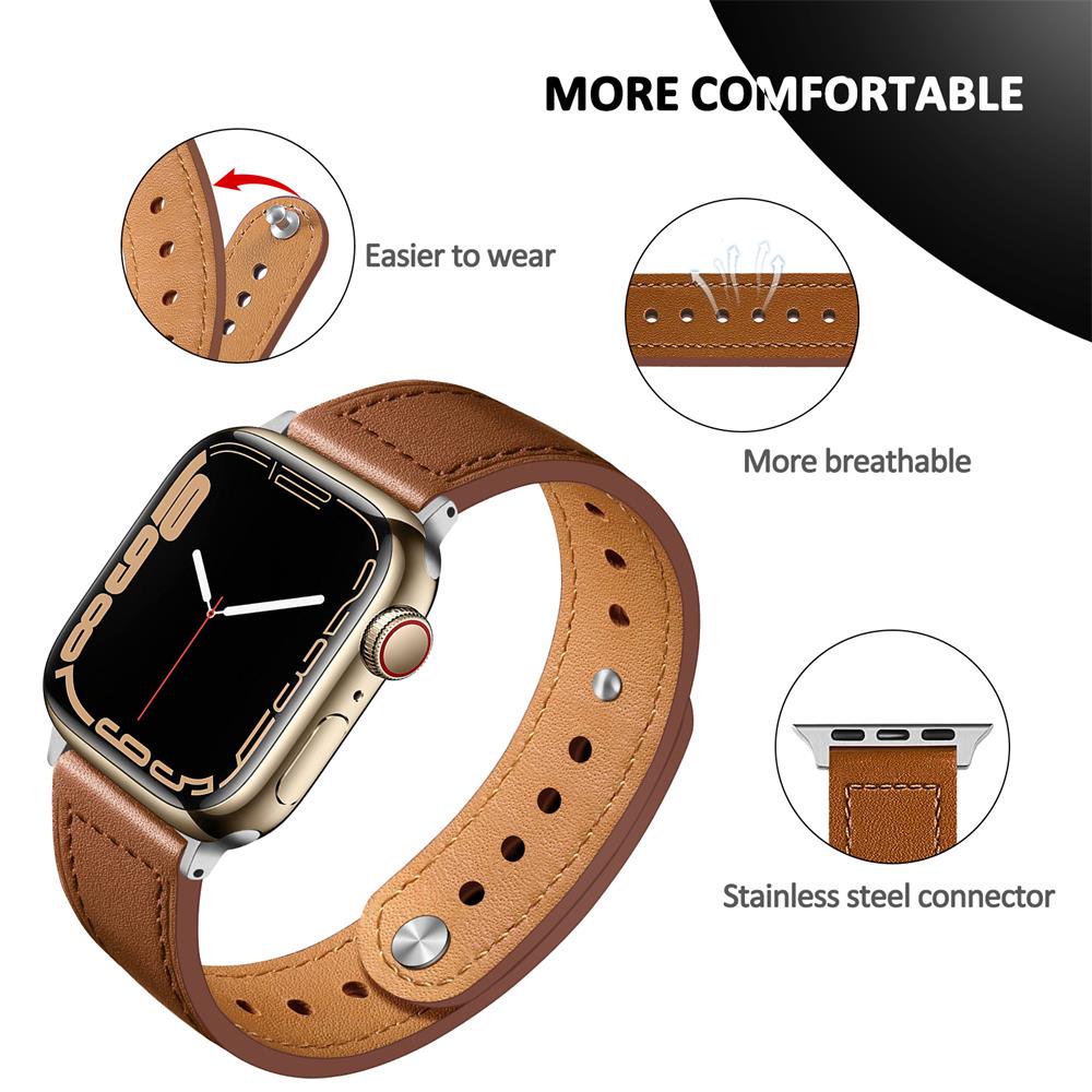 สายนาฬิกาข้อมือหนังแท้ สําหรับ Apple Watch Band 45 มม. 44 มม. 49 มม. 40 มม. 38 มม. 41 มม. 42 มม. Apple Watch Series 7 8 Ultra 6 se 5 4 3
