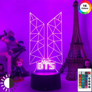 โคมไฟตั้งโต๊ะอะคริลิค Bts 3D K-Pop Star Night Lights Usb Led Bt21 สําหรับตั้งโต๊ะออฟฟิศ