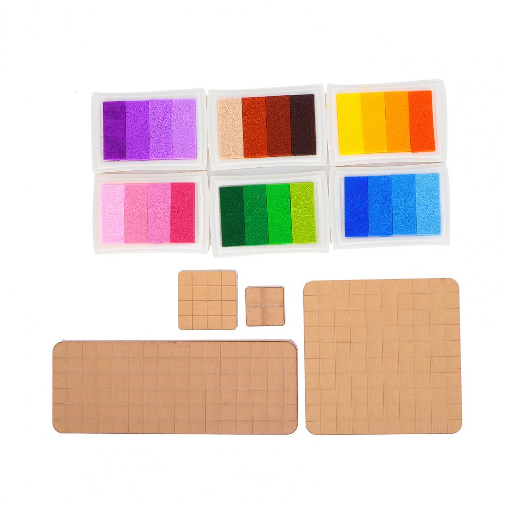 Stamp Pad Ink Pad Acrylic Set DIY Transparent Round Angle Manual Stamp