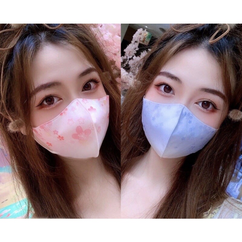 หน้ากากอนามัย สไตล์เกาหลี 3D Mask ลายซากุระ แมสหน้าเรียว 1แพค10ชิ้น แมส แมสซากุระ แมสผู้ใหญ่ แมส3ชั้น facemask