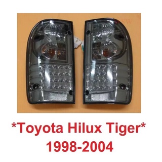 LED ไฟท้าย smoke TOYOTA HILUX TIGER D4D MK4 1998-2004 รมดำ โตโยต้า ไทเกอร์ ดีโฟว์ดี ไฟท้ายรถ ไฟหลัง เสิ้ิอไฟท้าย ฝาดำใส