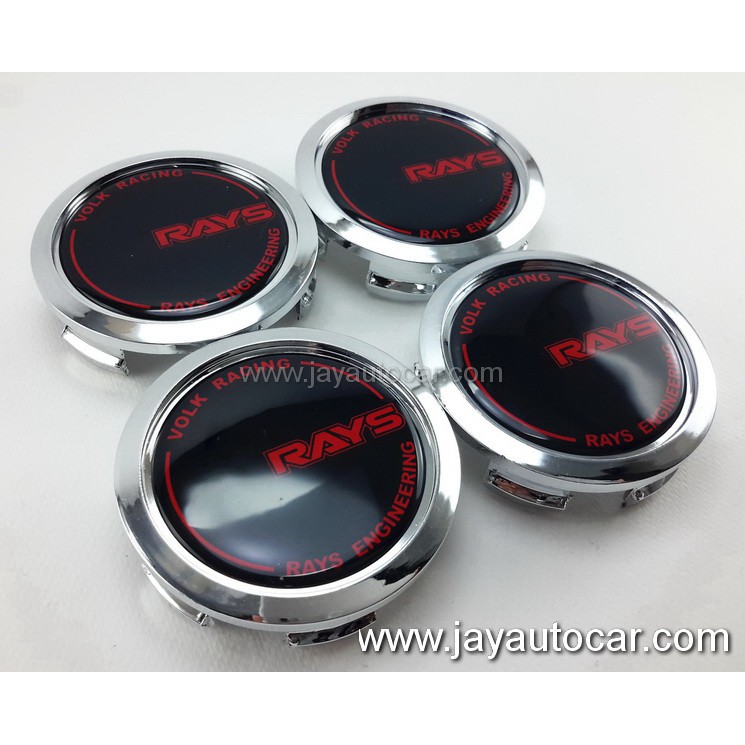 ฝาล้อรถยนต์ ฝาล้อแม็กซ์ สำหรับ ล้อแม็ก สติ๊กเกอร์ RAYS สีเงิน โครมเมี่ยม ขนาด 73 มิล 1ชุด 4ชิ้น สำหร