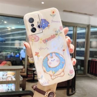 2021 New เคสโทรศัพท์ Xiaomi Mi11T /Xiaomi Mi11TPro Casing Fashion Bling Lovely Cartoon Cat And Rabbit Back Phone Protective Soft Case เคส Xiaomi Mi11T