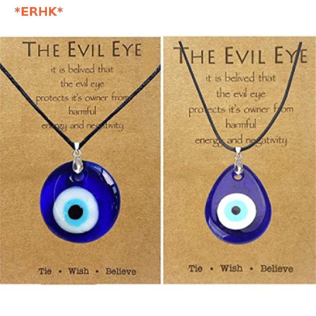 Erhk> จี้สร้อยคอ รูปดวงตาปีศาจ 30 มม. สีฟ้า 1 ชิ้น