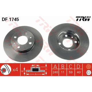 จานเบรกหลัง TRW : ALFA 155 2.0 (4 รู) 1994- ***ราคาต่อใบ