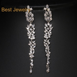 Best Jewelry/ ต่างหูเพชรระย้า CZ ต่างหูออกงาน ต่างหูเพชร ต่างหูเจ้าสาว