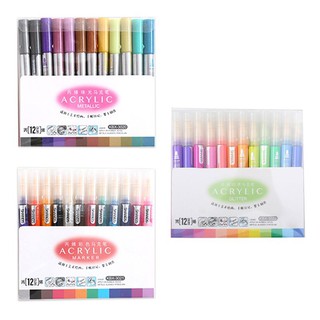 zong✨ 12 Colors Acrylic Paint Marker Pen for Ceramic Rock Glass Porcelain Mug Painting