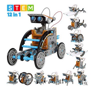 12 in 1 Solar Robot Toys for Kids, Solar and Cell Powered Dual Drive Motor DIY Building Science Learning Educational Experiment Kit, Gift for Boys Girls Aged 8-12 and Older