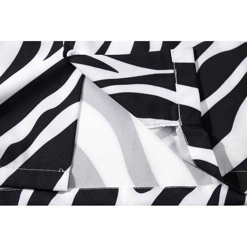 🔥11.11 Hot🔥เสื้อเชิ้ตแขนสั้น พิมพ์ลายม้าลาย สไตล์วินเทจ สําหรับผู้ชาย