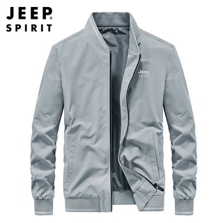 Jeep SPIRIT เสื้อแจ็กเก็ต เสื้อเบสบอล คอปก แบบบาง สไตล์นักธุรกิจ สําหรับผู้ชาย