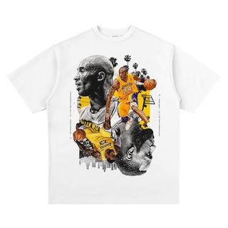 ผ้าฝ้าย 100%COTTONคอลูกเรือSPORTS STARเสื้อยืดแขนสั้น ทรงหลวม ลายบาสเก็ตบอล Kobe Bryant James LeBron James Lakers สําหรั