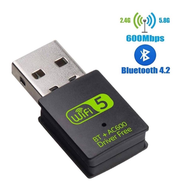 USB WIFI บลูทูธอะแดปเตอร์ 600Mbps Dual Band 2.4/5 GHz ตัวรับสัญญาณภายนอก Mini WiFi Dongle สำหรับ PC /แล็ปท็อป/เดสก์ท็อป