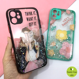 Realme C21/C21Y เรียวมี ซี21/ซี21วาย  เคสมือถือ TPU ขอบสีกันกล้อง กากเพชรกริตเตอร์ไล่สีลายการ์ตูน