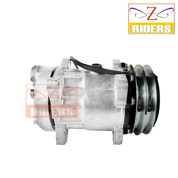 คอมแอร์ Volvo SD7H15 8 หู 24v. ร่องคู่ หัวแปะออกตูด คอมเพรสเซอร์ แอร์ วอลโว่ ทรัค Sanden Compressor 