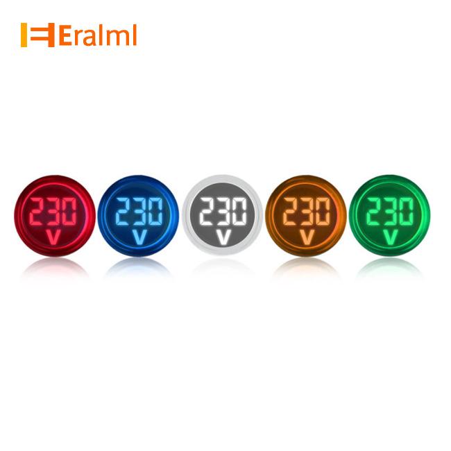 ไฟสัญญาณโวลต์มิเตอร์วัดแรงดันไฟฟ้า จอแสดงผลแบบดิจิทัล LED 22 มม.