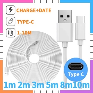 คลังสินค้าพร้อม1M 2M 3M 5M 8M 10M ยาว USB Type C สายชาร์จ USB C สายชาร์จข้อมูลสําหรับ Type C โทรศัพท์กล้อง
